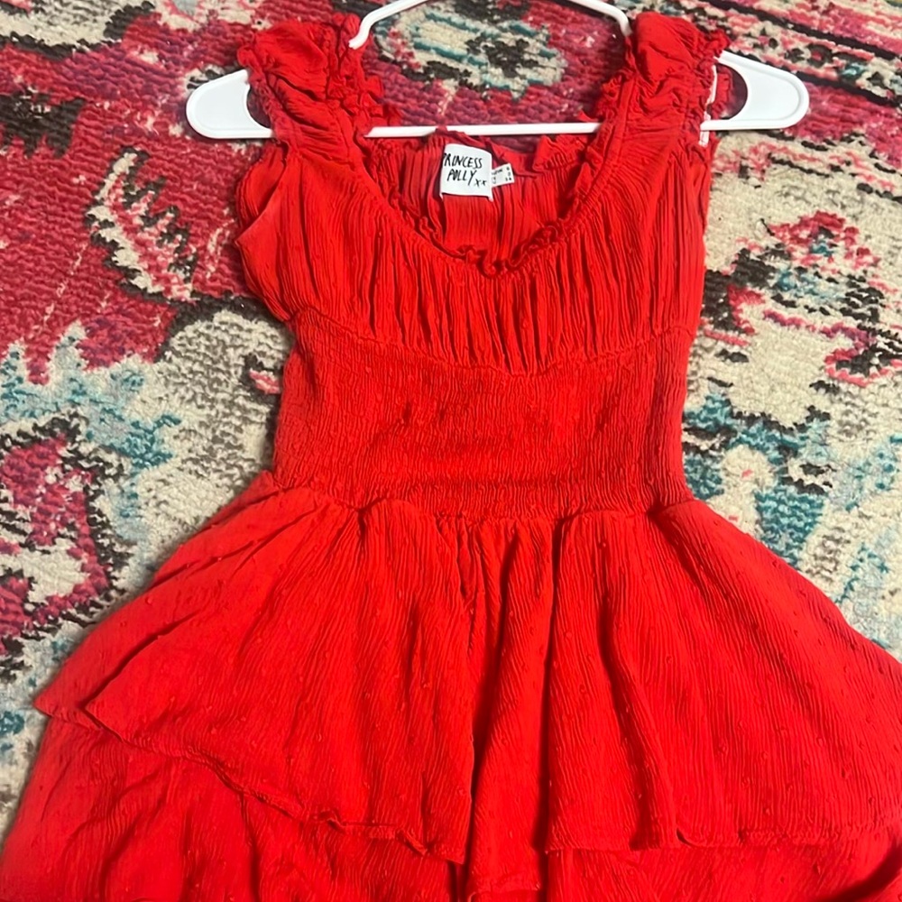 Red Ruffled Dress by Princess Polly